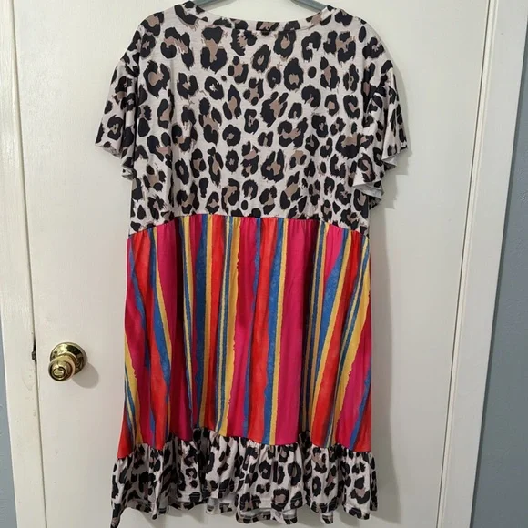 Southern Stitch XXL cheetah and colorful stripe with pockets - Picture 9 of 12